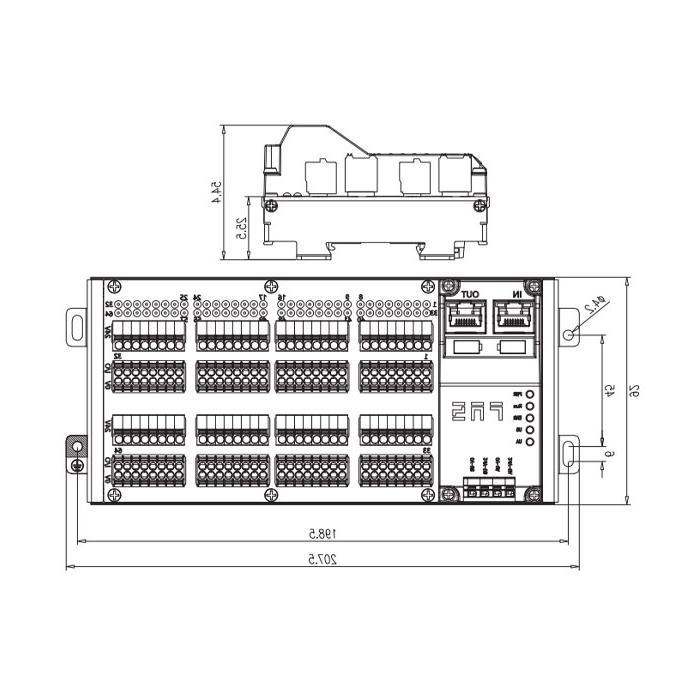 PROFINET协议，64DI/DO自适应配置，PNP型， RJ45网口，IP20远程模块，009A74